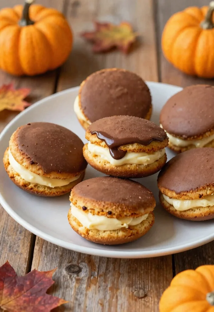 17 Chocolate Pumpkin Cake Ideas: Cozy Fall Dessert - 15. Chocolate Pumpkin Whoopie Pies 1