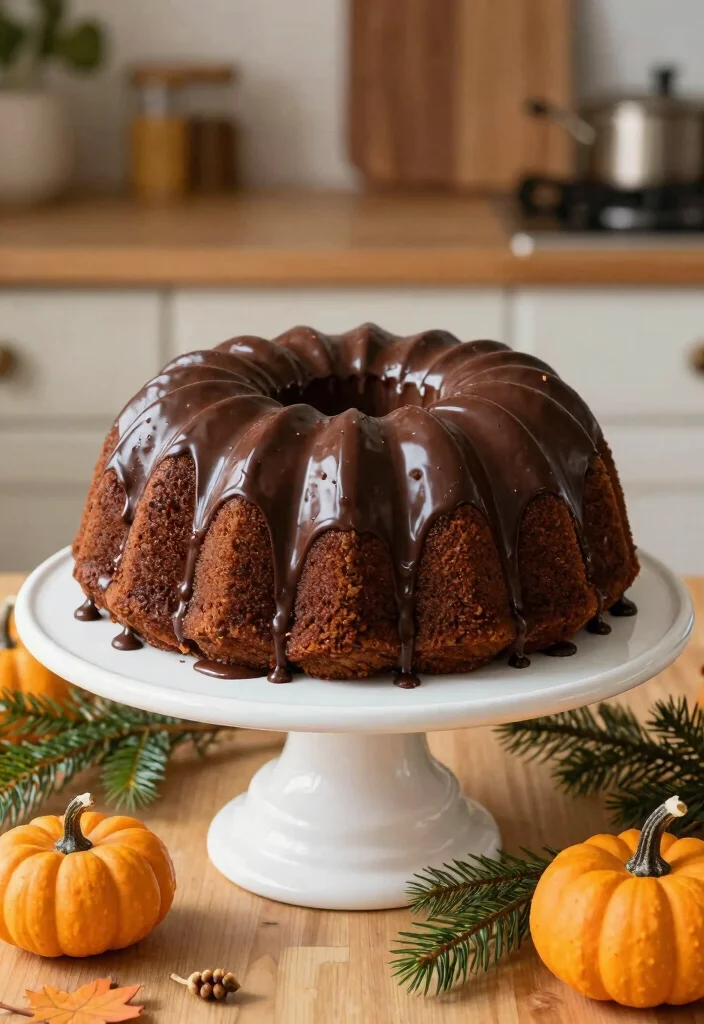 17 Chocolate Pumpkin Cake Ideas: Cozy Fall Dessert - 2. Chocolate Pumpkin Bundt Cake 1