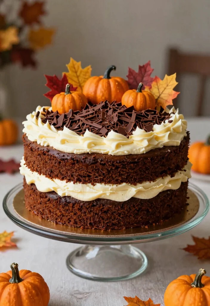 17 Chocolate Pumpkin Cake Ideas: Cozy Fall Dessert - 4. Chocolate Pumpkin Layer Cake 1