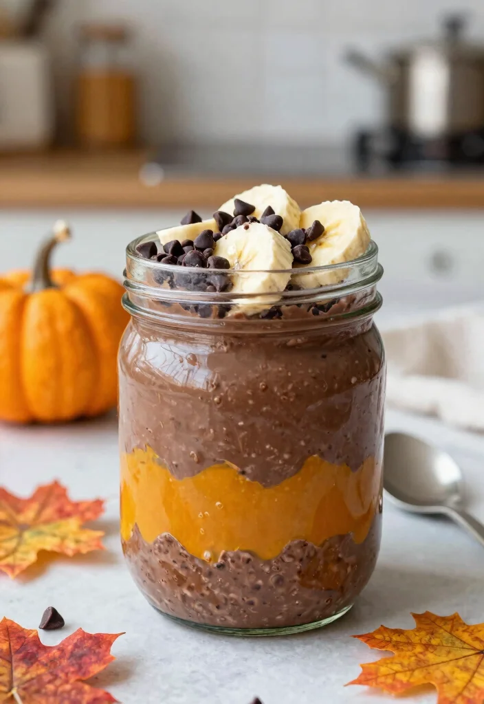17 Chocolate Pumpkin Cake Ideas: Cozy Fall Dessert - 7. Chocolate Pumpkin Overnight Oats 1