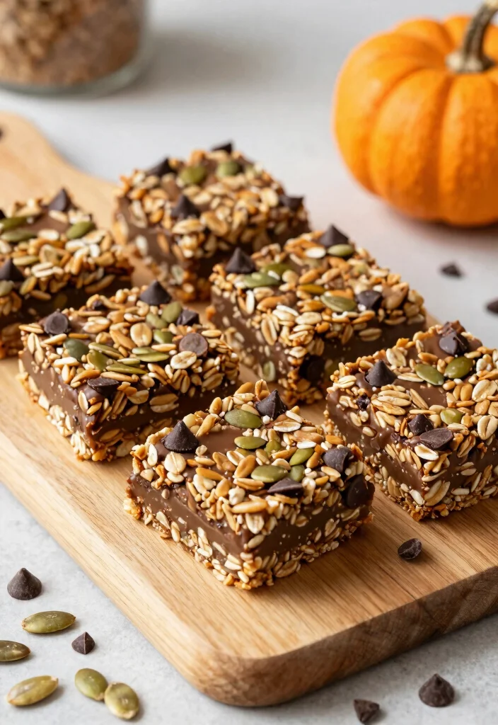 17 Chocolate Pumpkin Cake Ideas: Cozy Fall Dessert - 9. Chocolate Pumpkin Granola Bars 1