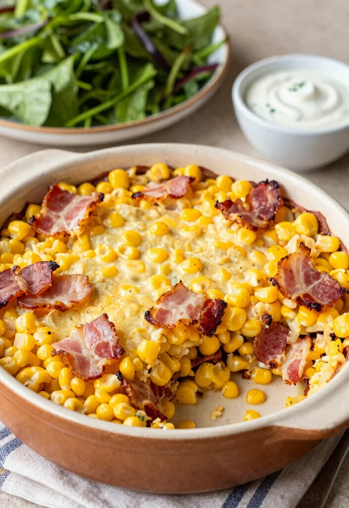 17 Corn Pudding Casserole Ideas: Creamy Comfort Side Dish - 15. Bacon and Corn Pudding Casserole 1