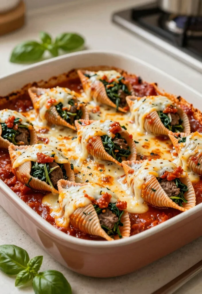 17 Easy Hamburger Meat Ideas for Healthy Family Meals - 10. Beef and Spinach Stuffed Shells 1
