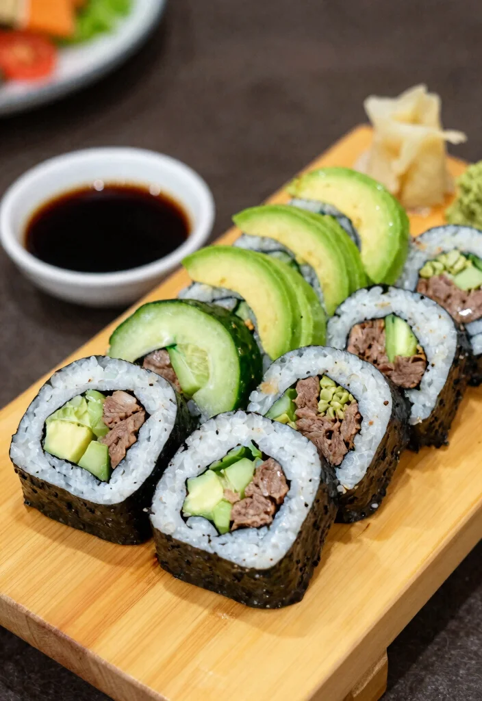 17 Easy Hamburger Meat Ideas for Healthy Family Meals - 15. Ground Beef Sushi Rolls 1