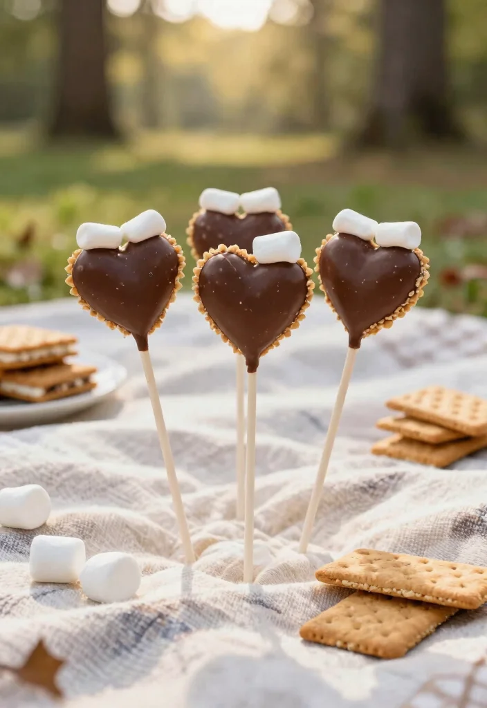 17 Heart Cake Pops Ideas Cute Romantic Party Bites - 10. S’mores Heart Cake Pops 1