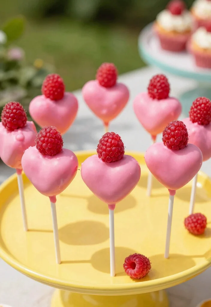 17 Heart Cake Pops Ideas Cute Romantic Party Bites - 13. Raspberry Lemonade Heart Cake Pops 1