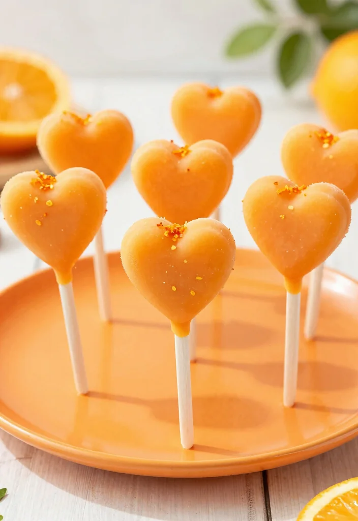 17 Heart Cake Pops Ideas Cute Romantic Party Bites - 14. Orange Creamsicle Heart Cake Pops 1