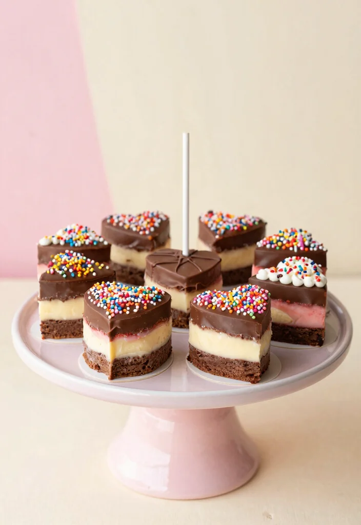 17 Heart Cake Pops Ideas Cute Romantic Party Bites - 6. Neapolitan Heart Cake Pops 1