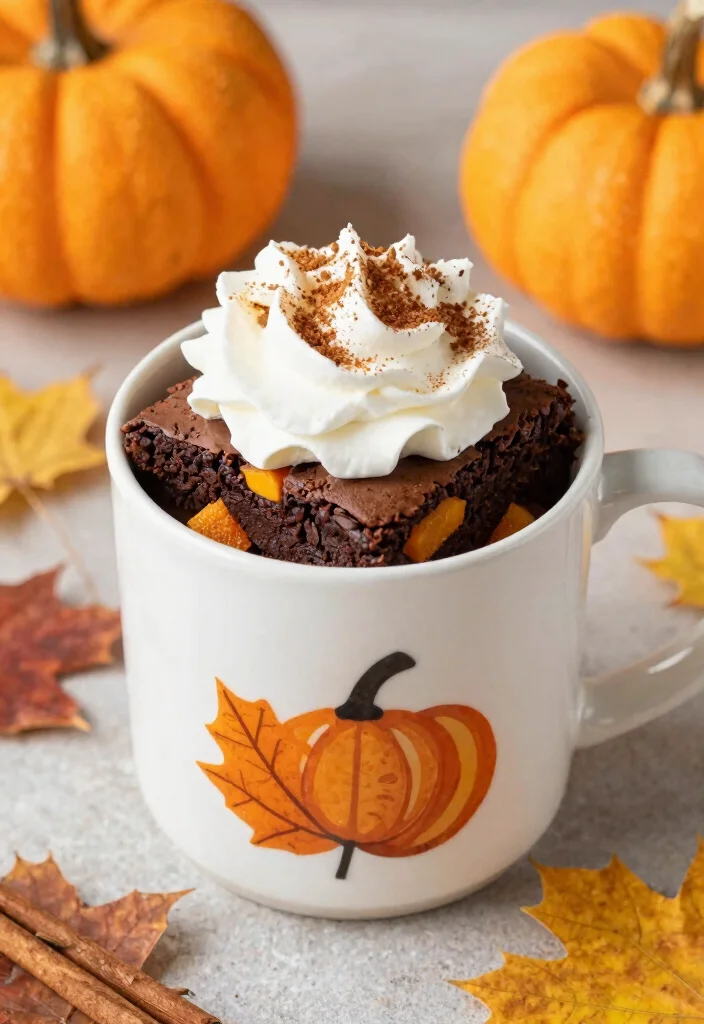 17 Mug Brownie Microwave Ideas: Fast Chocolate Fix - 12. Pumpkin Spice Brownie 1