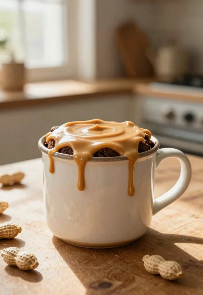 17 Mug Brownie Microwave Ideas: Fast Chocolate Fix - 3. Peanut Butter Mug Brownie 1