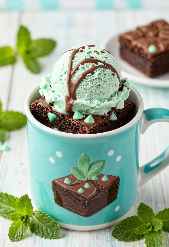 17 Mug Brownie Microwave Ideas: Fast Chocolate Fix - 5. Mint Chocolate Chip Mug Brownie 1