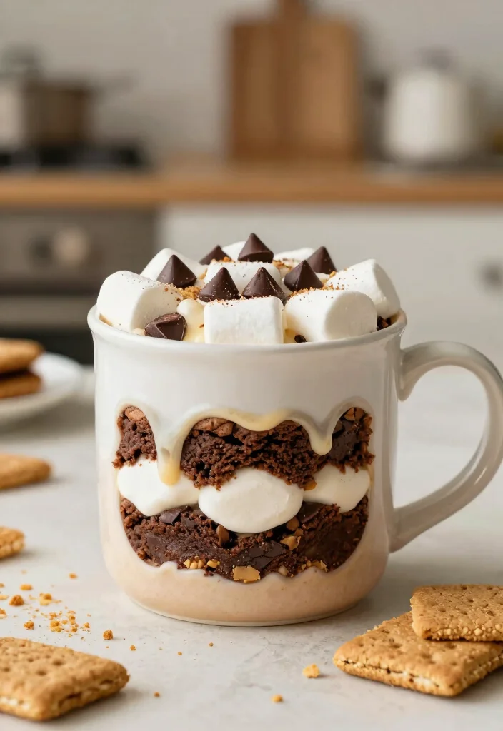 17 Mug Brownie Microwave Ideas: Fast Chocolate Fix - 7. S'mores Mug Brownie 1