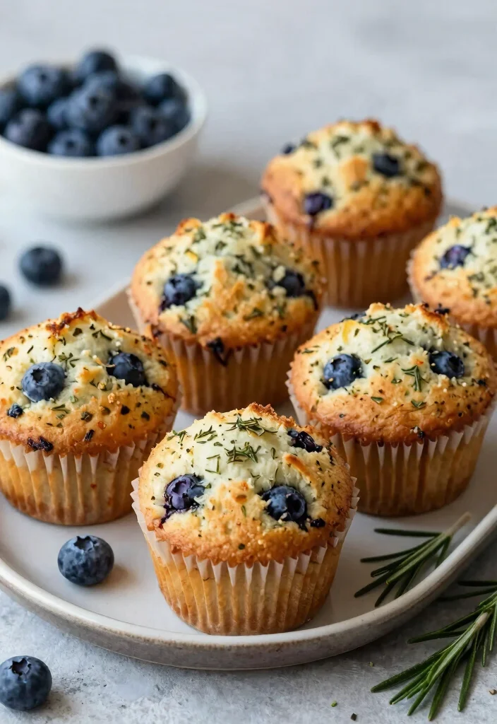 17 Sourdough Blueberry Muffins Ideas: Soft Bakery Style - 12. Savory Herb Sourdough Blueberry Muffins 1