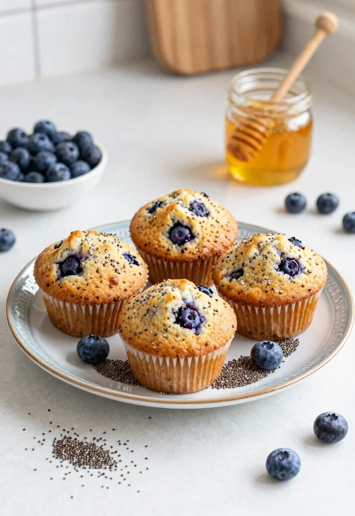17 Sourdough Blueberry Muffins Ideas: Soft Bakery Style - 13. Chia Seed Sourdough Blueberry Muffins 1