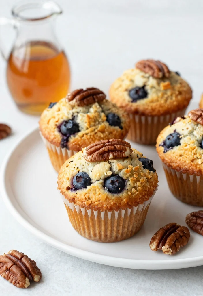 17 Sourdough Blueberry Muffins Ideas: Soft Bakery Style - 8. Maple Pecan Sourdough Blueberry Muffins 1