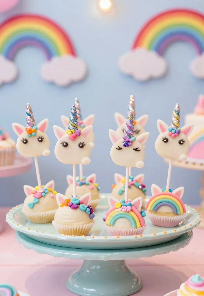 17 Sun Cake Pops Ideas Bright Happy Designs - 15. Sweet Rainbow Unicorn Cake Pops 1