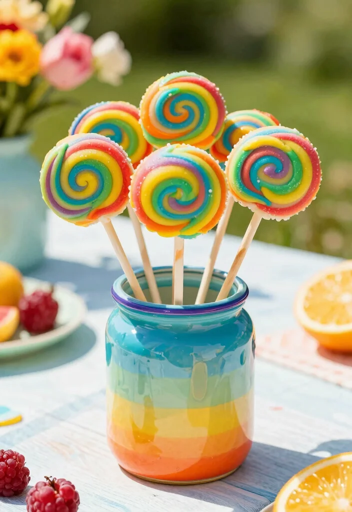 17 Sun Cake Pops Ideas Bright Happy Designs - 2. Rainbow Swirl Cake Pops 1