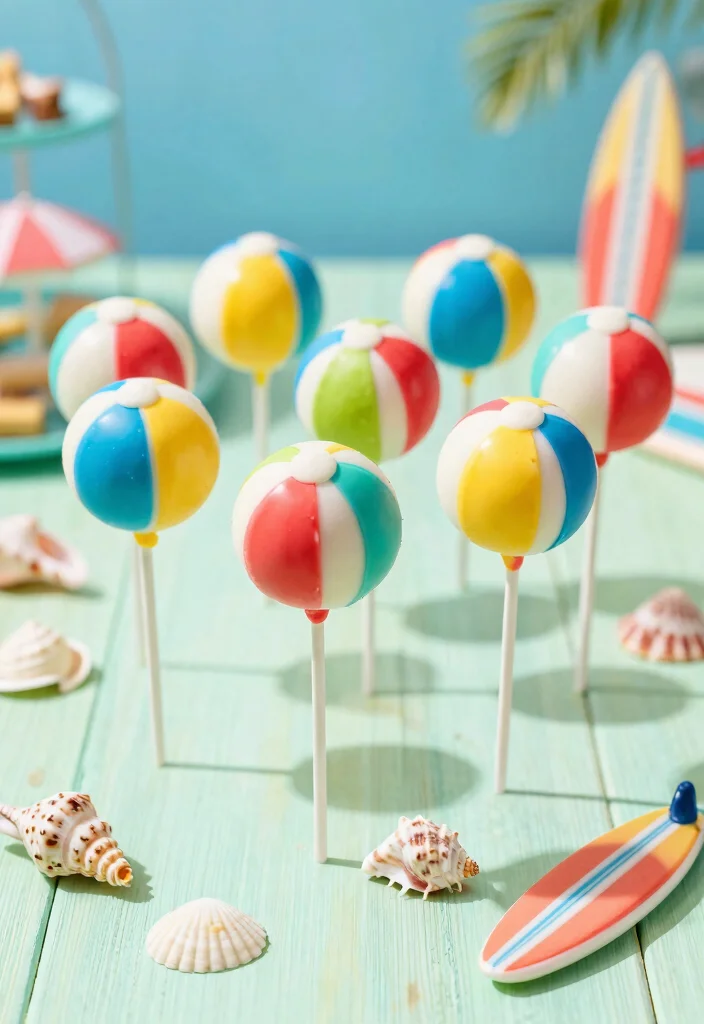 17 Sun Cake Pops Ideas Bright Happy Designs - 7. Beach Ball Cake Pops 1
