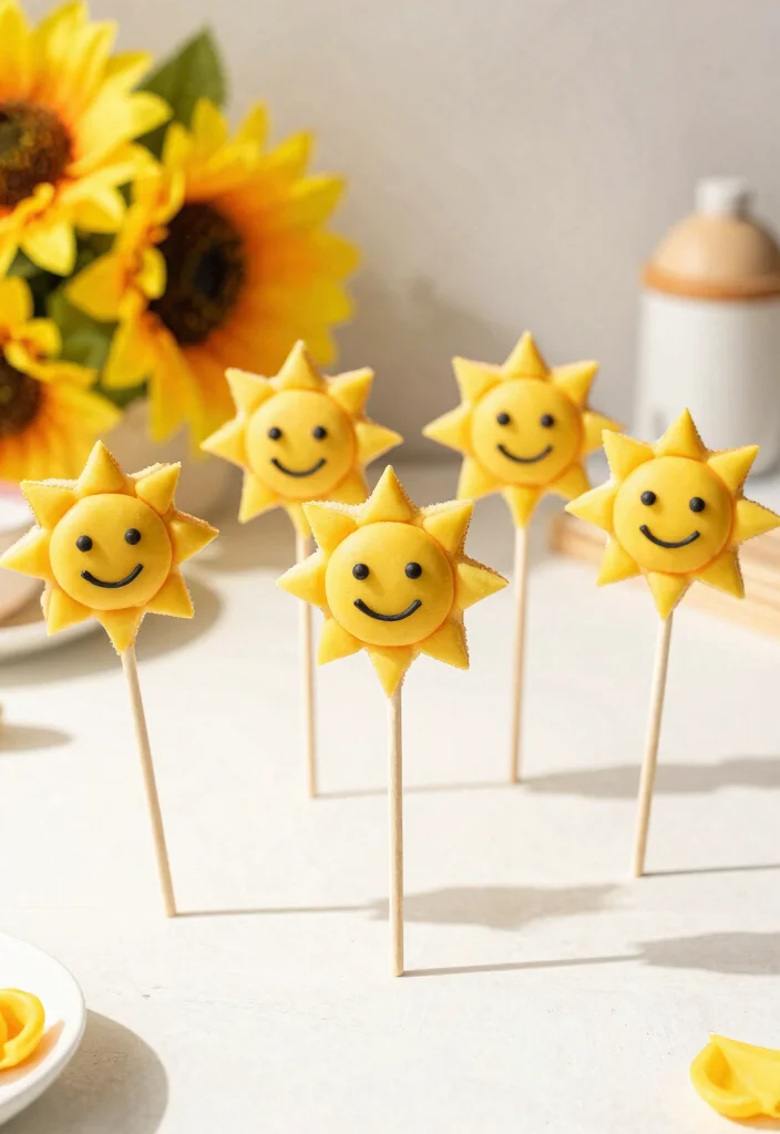 17 Sun Cake Pops Ideas Bright Happy Designs - 8. Cute Sun Character Cake Pops 1
