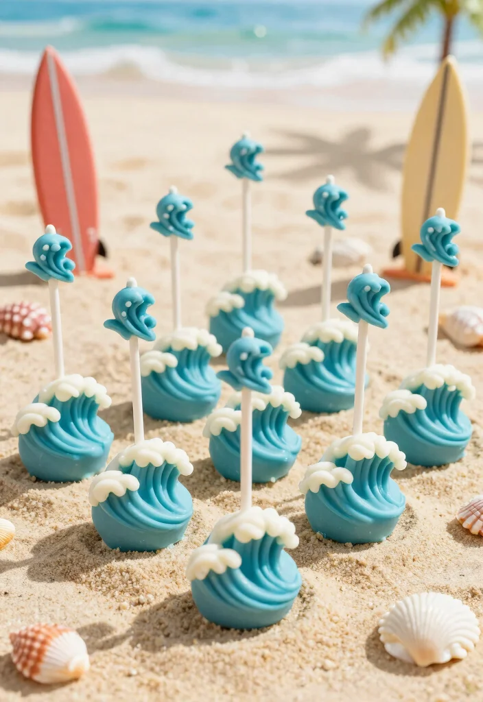 17 Sun Cake Pops Ideas Bright Happy Designs - 9. Ocean Wave Cake Pops 1