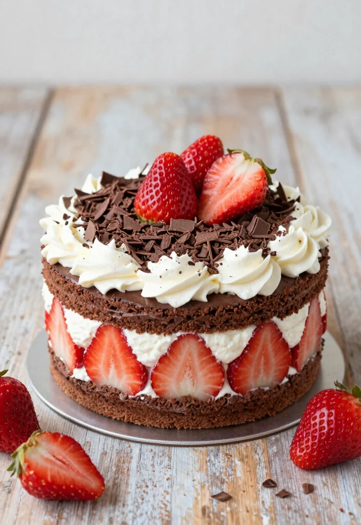18 Cake Ideas: Chocolate Rich Decadent Desserts - 12. Chocolate Strawberry Shortcake 1