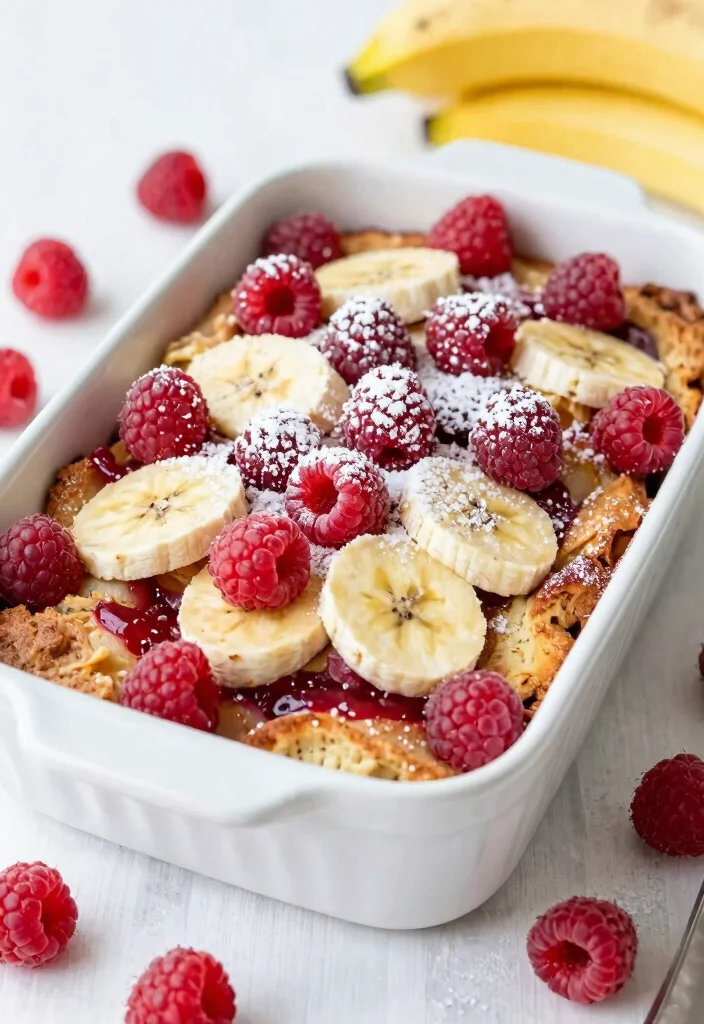 18 Cozy Gluten-Free Banana Bread Pudding Recipe Ideas - 10. Raspberry Banana Bread Pudding 1
