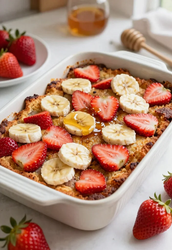 18 Cozy Gluten-Free Banana Bread Pudding Recipe Ideas - 14. Strawberry Banana Bread Pudding 1