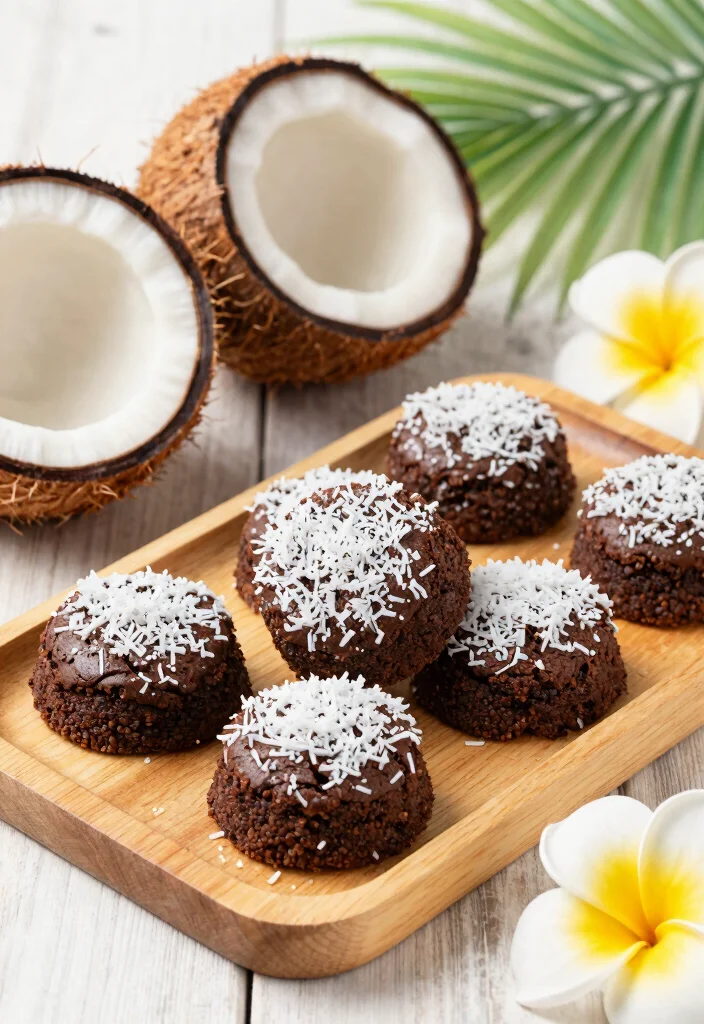 18 Decadent Brownie Cookies Recipes with Fudgy Crackly Tops - 12. Coconut Brownie Cookies 1