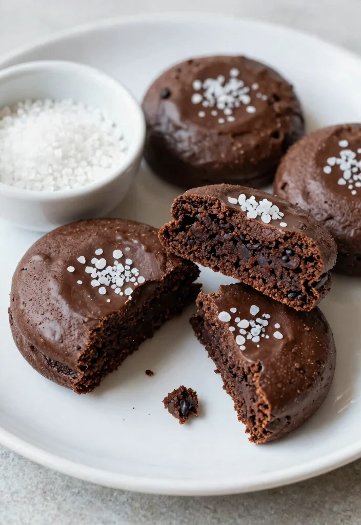 18 Decadent Brownie Cookies Recipes with Fudgy Crackly Tops - 3. Easy Brownie Cookies with Sea Salt 1