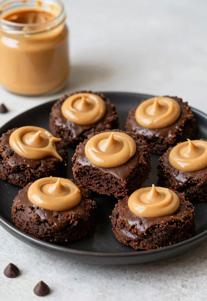 18 Decadent Brownie Cookies Recipes with Fudgy Crackly Tops - 4. Homemade Brownie Cookies with Peanut Butter Swirl 1