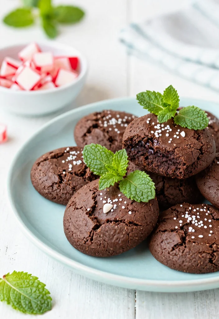 18 Decadent Brownie Cookies Recipes with Fudgy Crackly Tops - 6. Mint Brownie Cookies for the Win 1