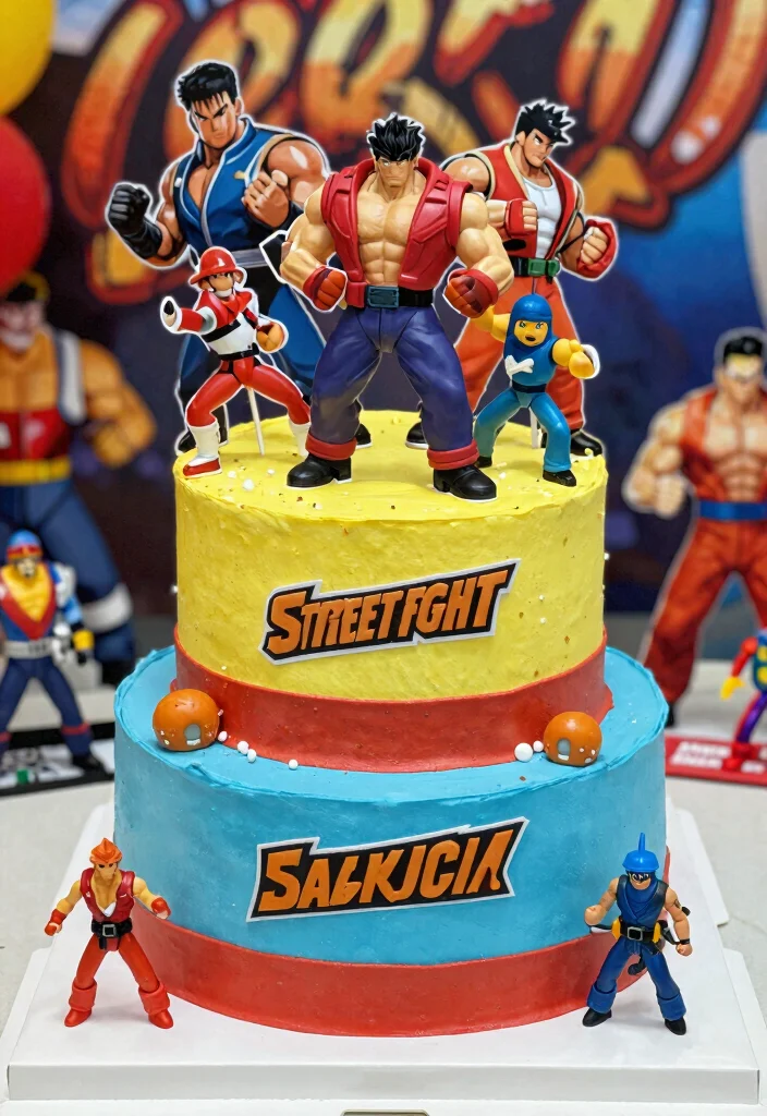 18 Gamer Birthday Cake Ideas: Cool Console Inspired Cakes - 16. Street Fighter Cake 1