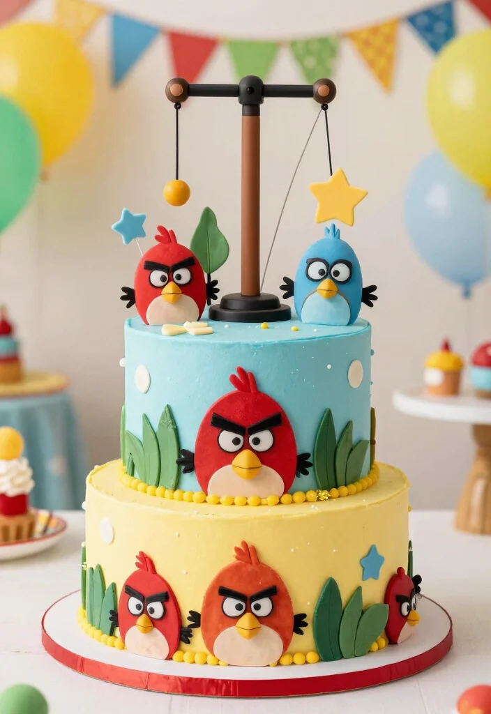 18 Gamer Birthday Cake Ideas: Cool Console Inspired Cakes - 6. Angry Birds Cake 1