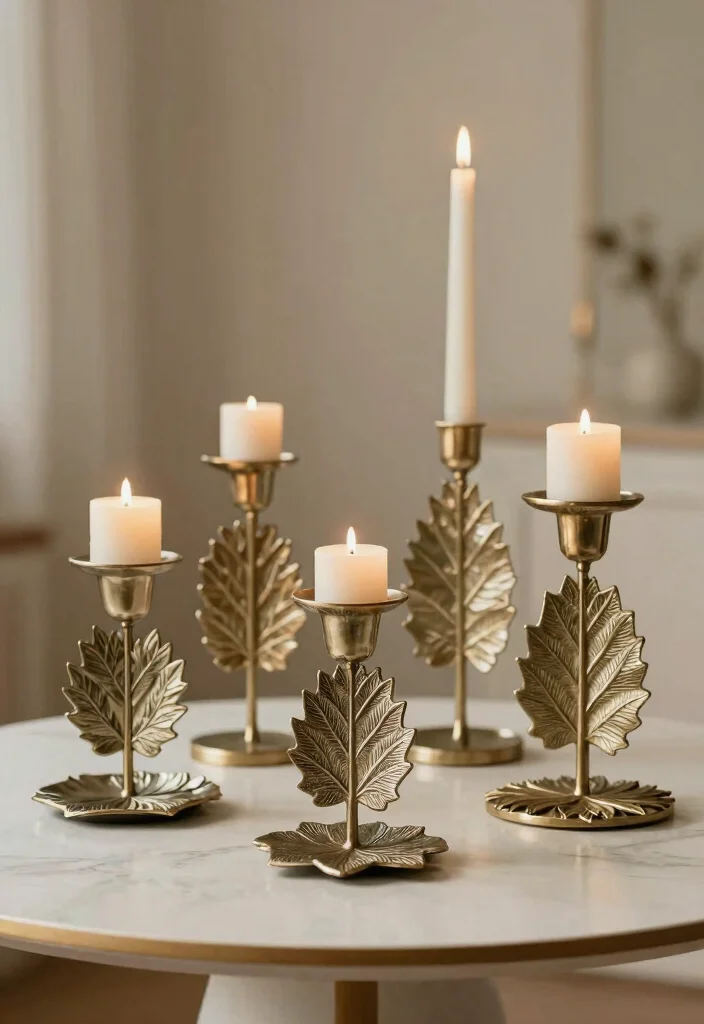 15 Leaf Candle Holder Ideas With Nature Inspired Charm - 10. Leaf-Themed Accessory Candle Holders 1