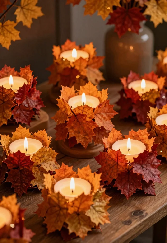 15 Leaf Candle Holder Ideas With Nature Inspired Charm - 9. Seasonal Leaf Candle Holders 1