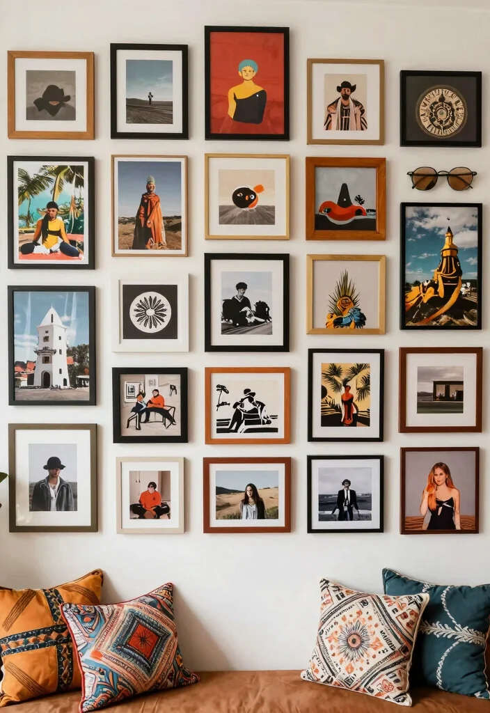 15 Long Wall Decor Ideas That Fill Empty Spaces Beautifully - 11. Art Collage 1