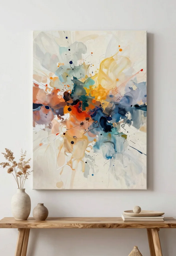 15 Long Wall Decor Ideas That Fill Empty Spaces Beautifully - 2. Oversized Canvas Art 1