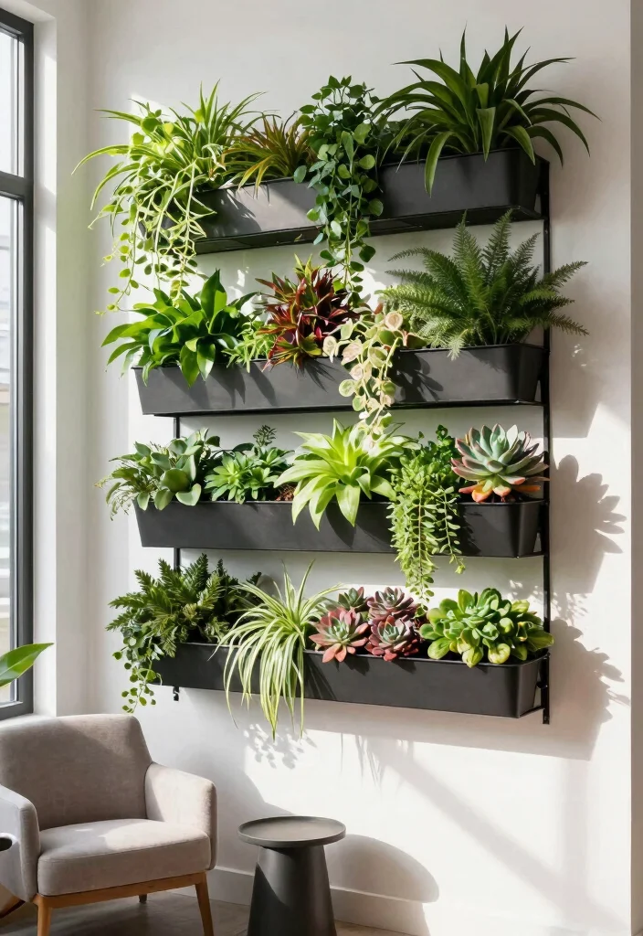 15 Long Wall Decor Ideas That Fill Empty Spaces Beautifully - 4. Vertical Garden Displays 1