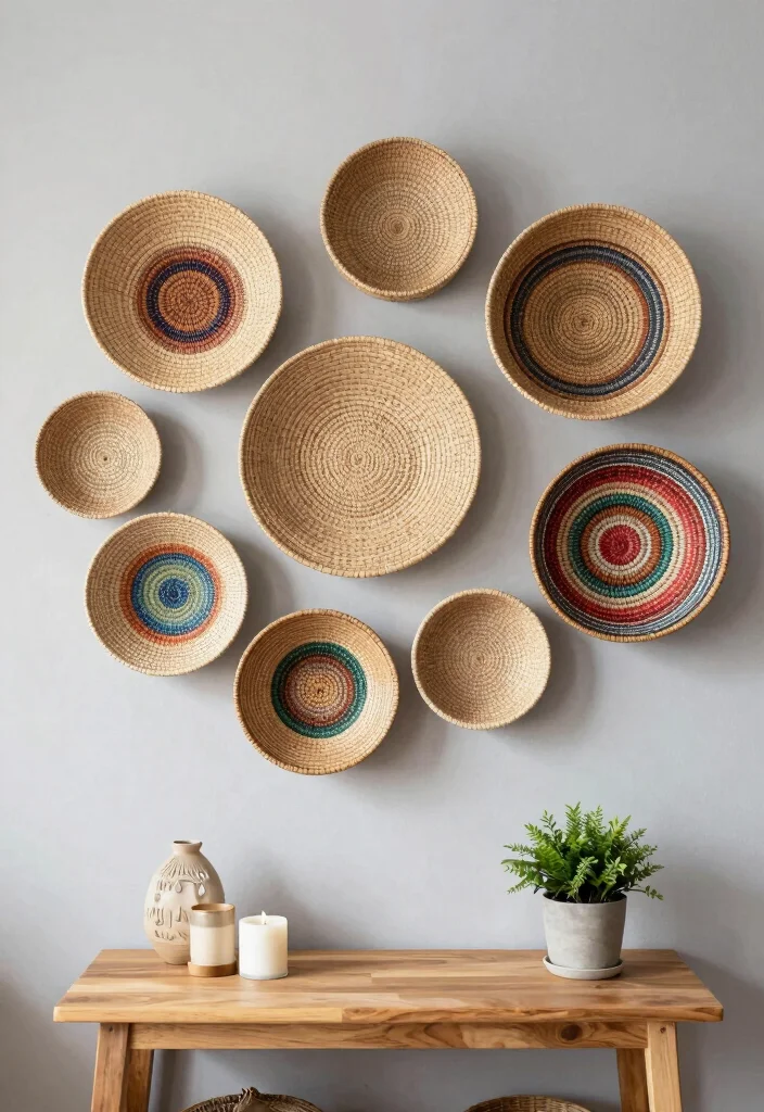 15 Long Wall Decor Ideas That Fill Empty Spaces Beautifully - 5. Woven Wall Baskets 1