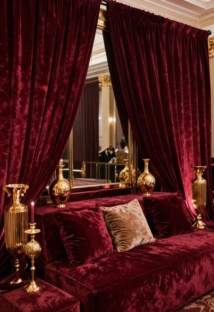 15 Red Carpet Aesthetic Background Ideas With Glam Glow - 1. Velvet Glamour 1