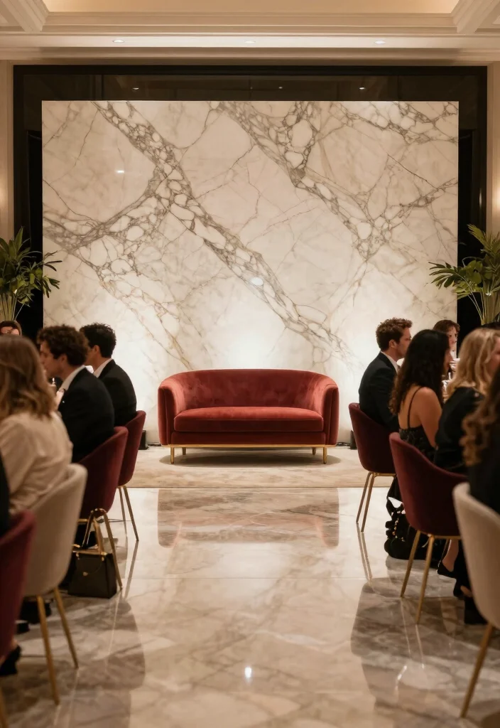 15 Red Carpet Aesthetic Background Ideas With Glam Glow - 10. Classic Marble 1