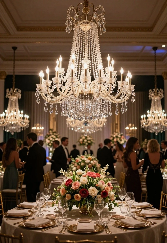 15 Red Carpet Aesthetic Background Ideas With Glam Glow - 9. Chic Chandelier 1