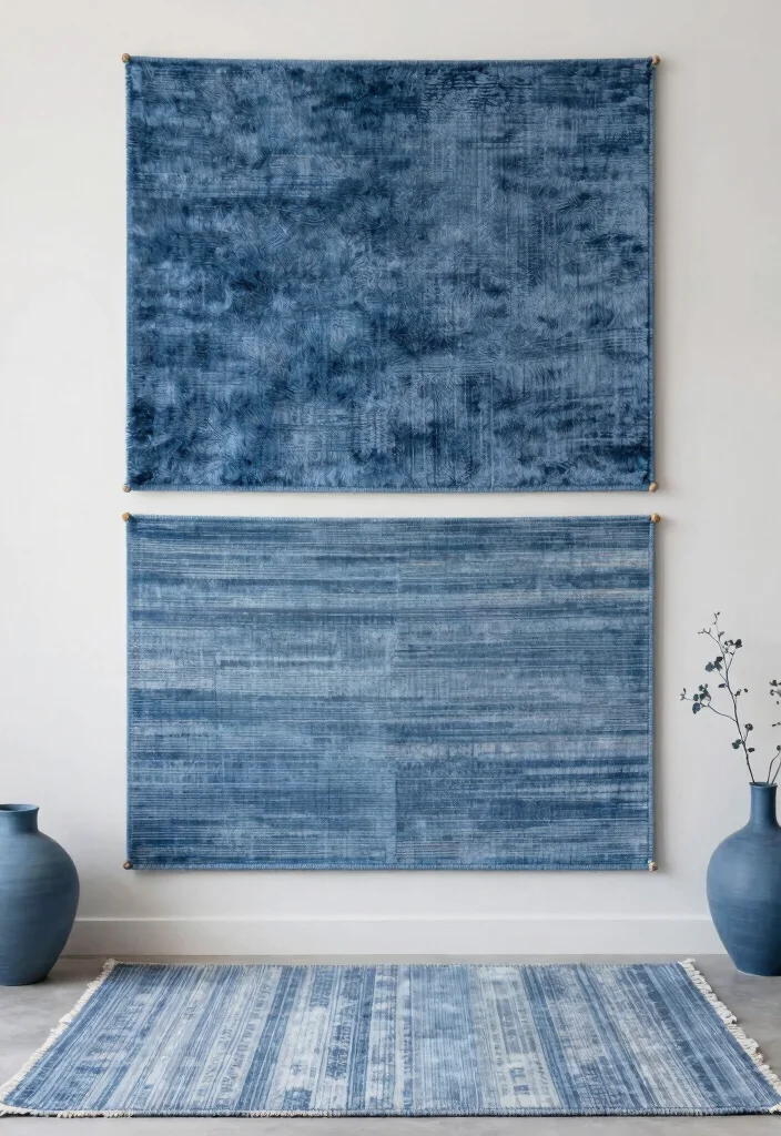 15 Rug on Wall Ideas With Bold Textured Decor - 14. Monochromatic Magic 1