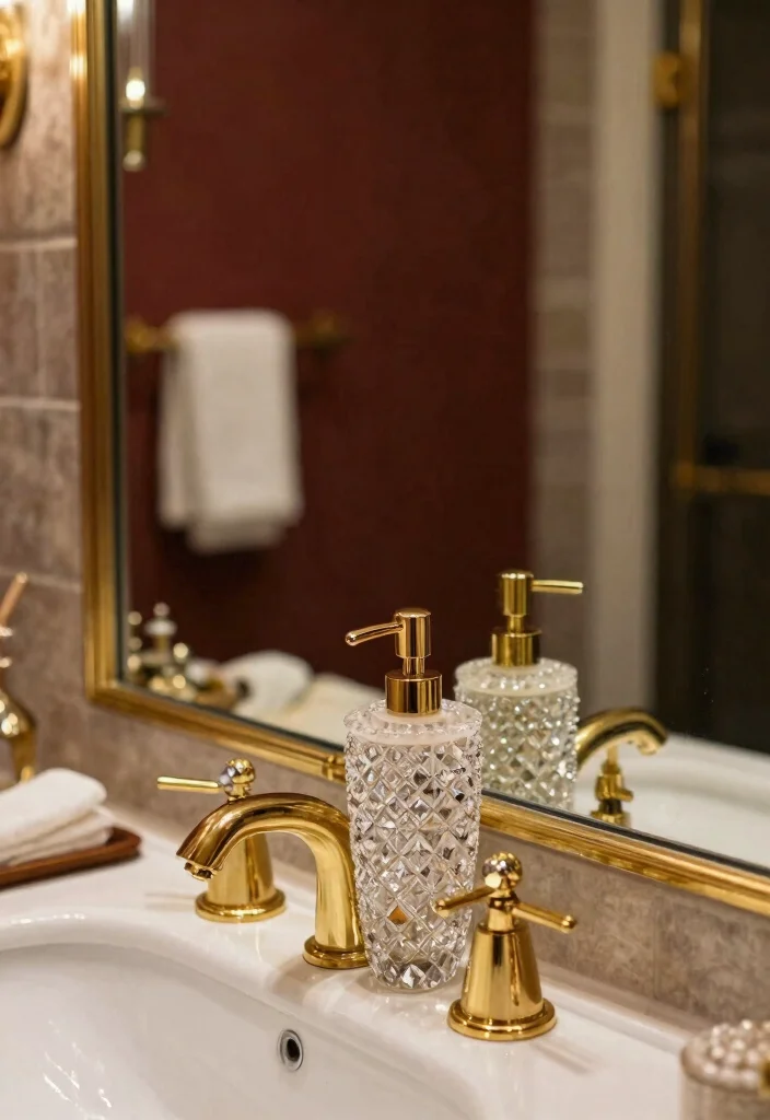 16 Bathroom Photoshoot Ideas Mirror Shots That Look Stunning - 10. Luxe Accessories in Reflection 1