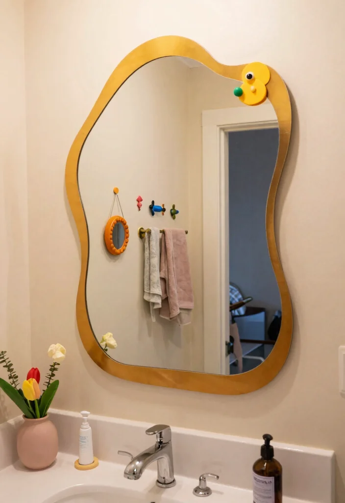 16 Bathroom Photoshoot Ideas Mirror Shots That Look Stunning - 12. Whimsical Mirror Concepts 1
