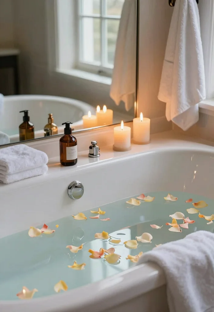 16 Bathroom Photoshoot Ideas Mirror Shots That Look Stunning - 2. Reflective Bathtub Moments 1