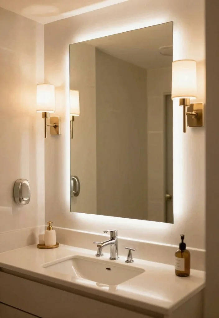 16 Bathroom Photoshoot Ideas Mirror Shots That Look Stunning - 3. Luminous Lighting Techniques 1