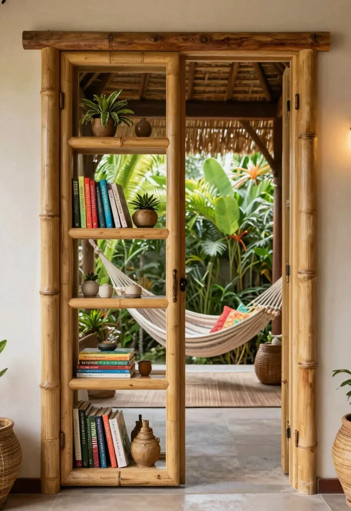 16 Bookshelf Door Secret Ideas With Hidden Room Vibes - 14. Bali-Inspired Escape 1