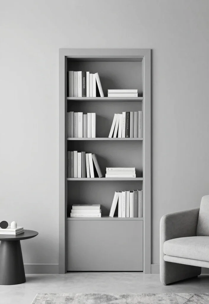 16 Bookshelf Door Secret Ideas With Hidden Room Vibes - 2. Modern Minimalist Vibes 1