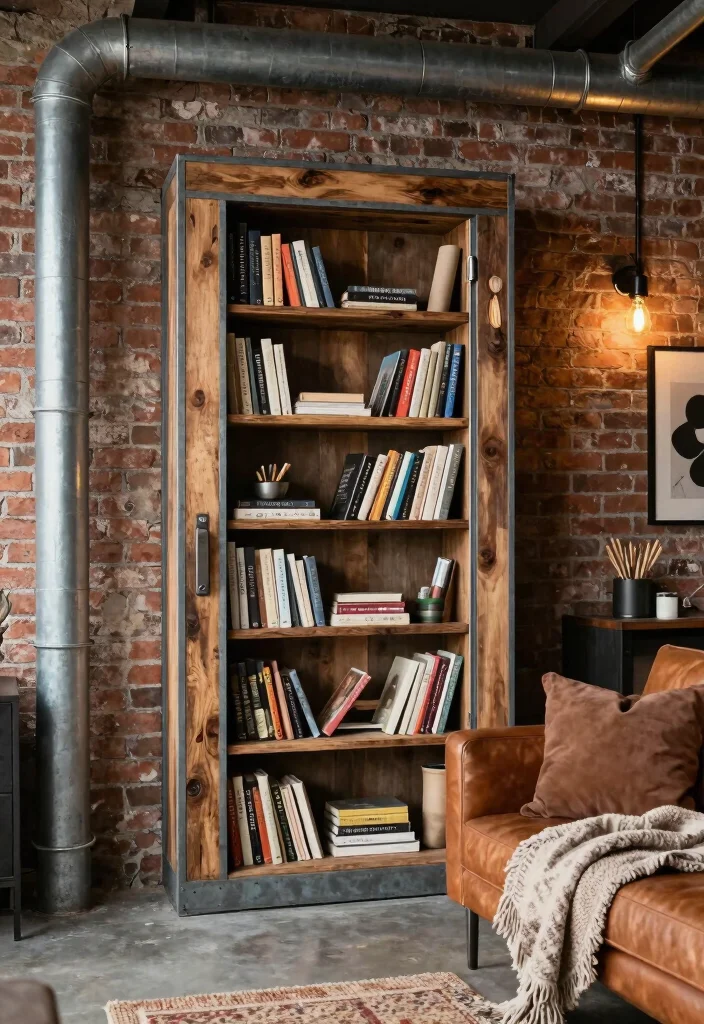 16 Bookshelf Door Secret Ideas With Hidden Room Vibes - 4. Industrial Chic 1